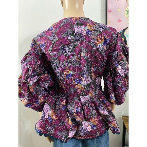 Kika Vargas x Target Purple Boho Blouse Top Size Small XS - Picture 3 of 4